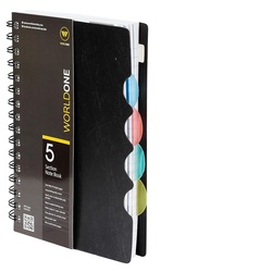 Worldone A4 5 Subject Spiral 300pgs Ruled Notebook - WPP-1314